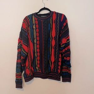 Vintage protege sweater rainbow faux coogi grandpa oversized